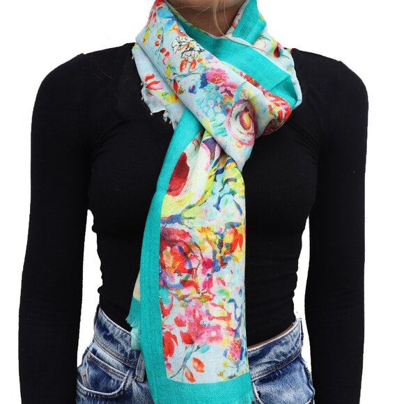 Green Pastel Wool Scarf - Picture 1 of 4